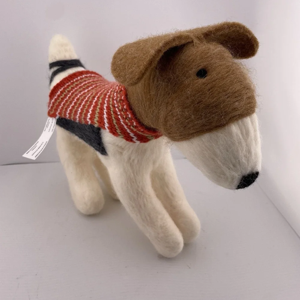 Ashland Alpine Alpes Tabletop Decor Jack Russell Terrier Dog Sweater Needle Felt